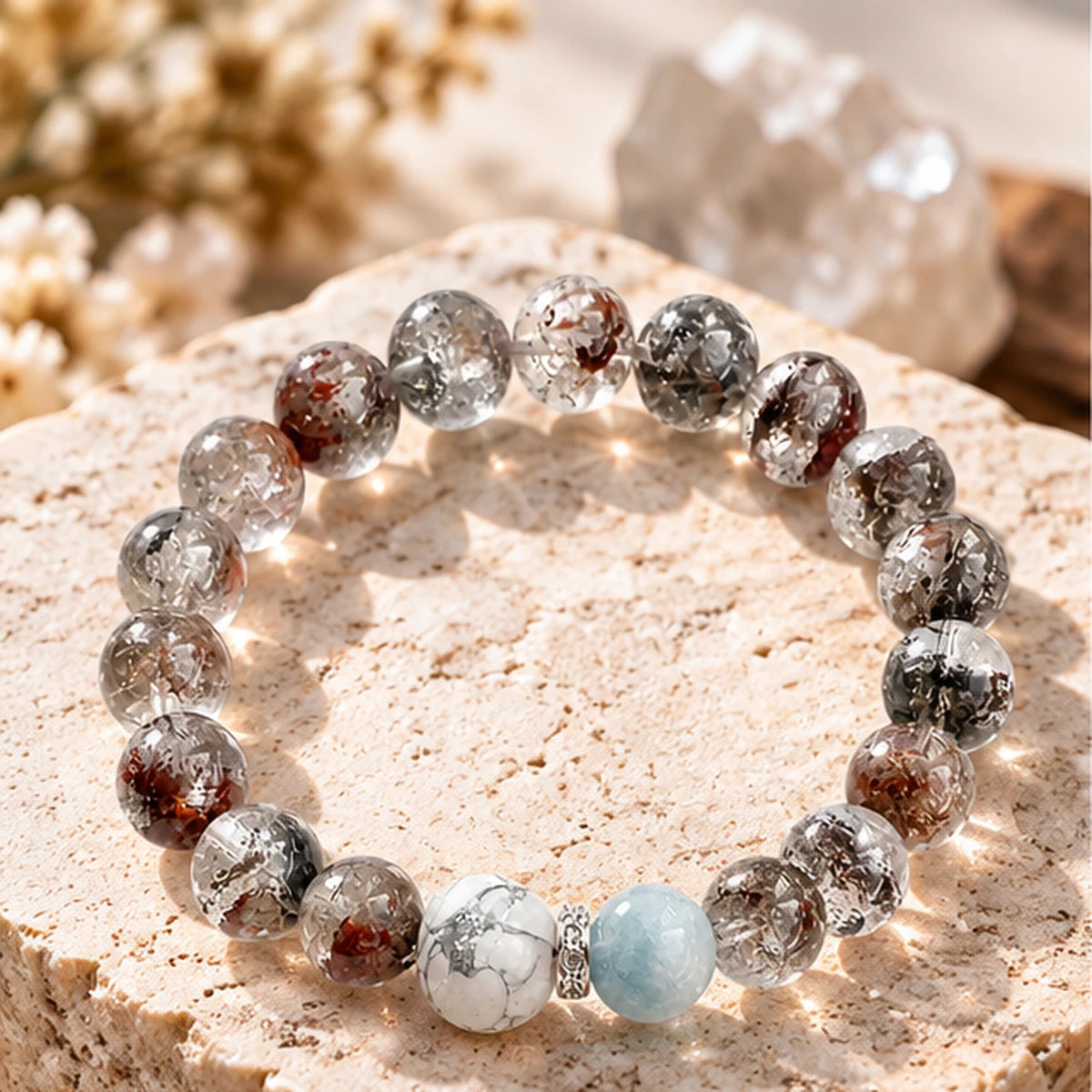Bible Verse Bracelets with NFC Smart Jewelry - Quartz, Howlite, Aquamarine Bracelet