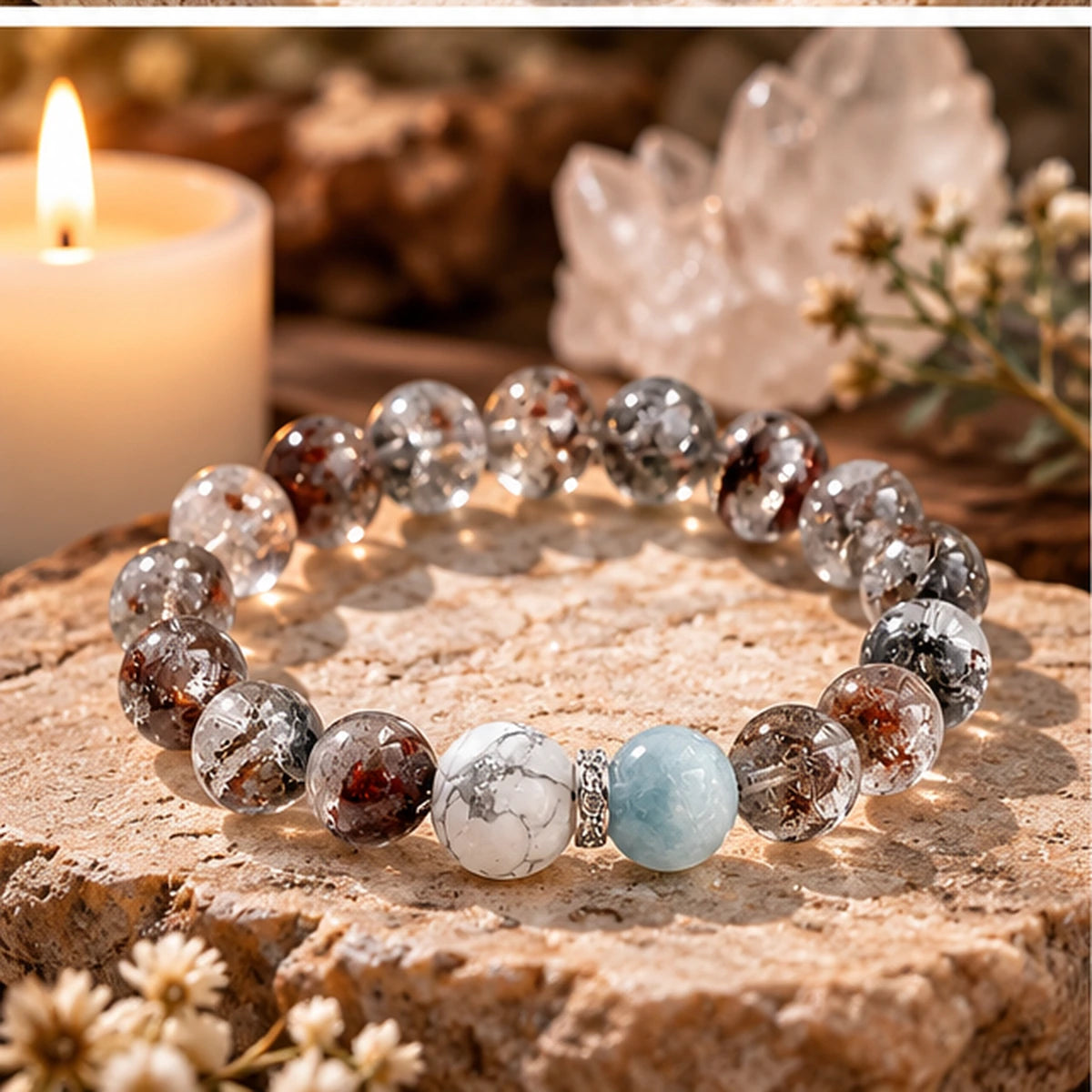 Bible Verse Bracelets with NFC Smart Jewelry - Quartz, Howlite, Aquamarine Bracelet