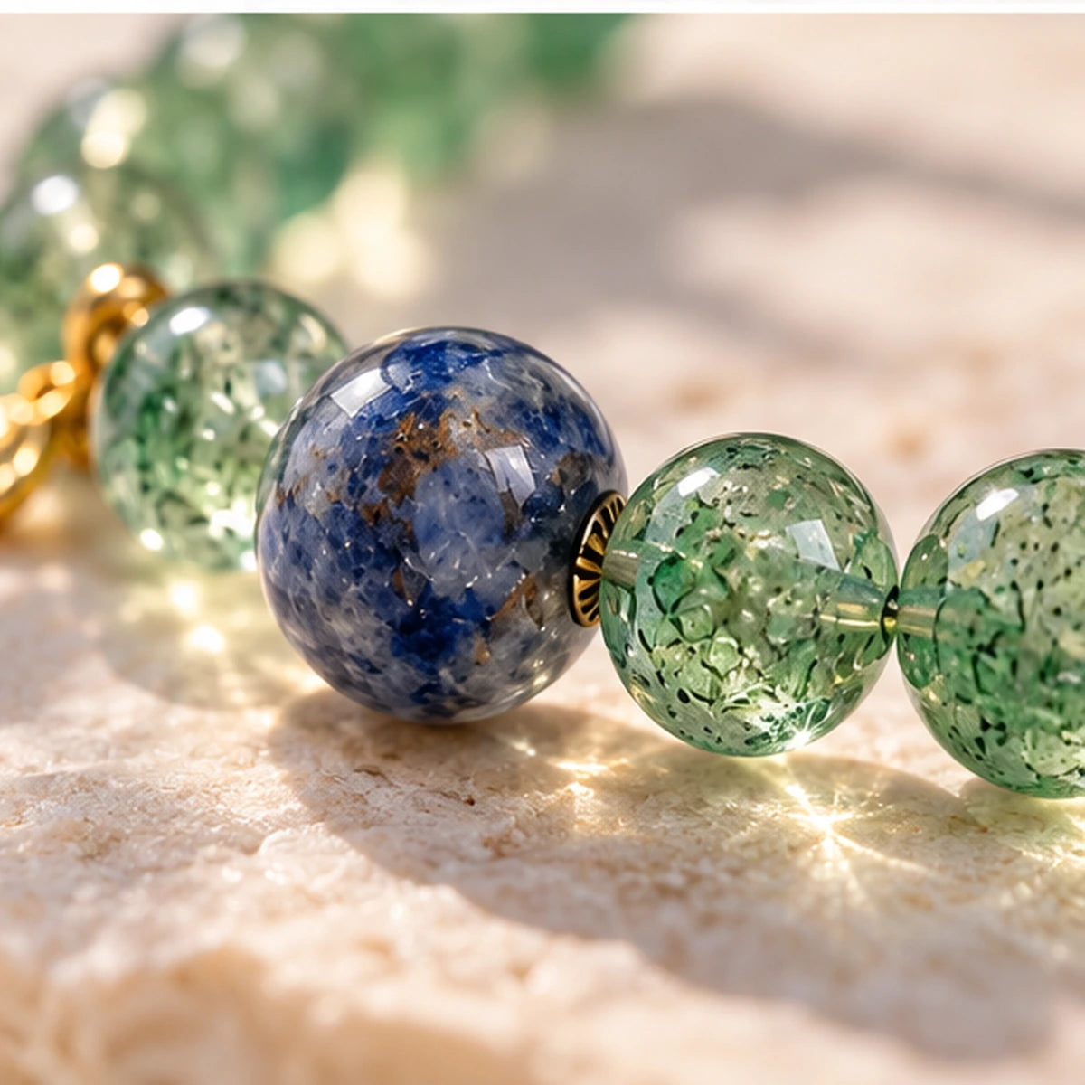 Bible Verse Bracelets with NFC Smart Jewelry Green Phantom Quartz