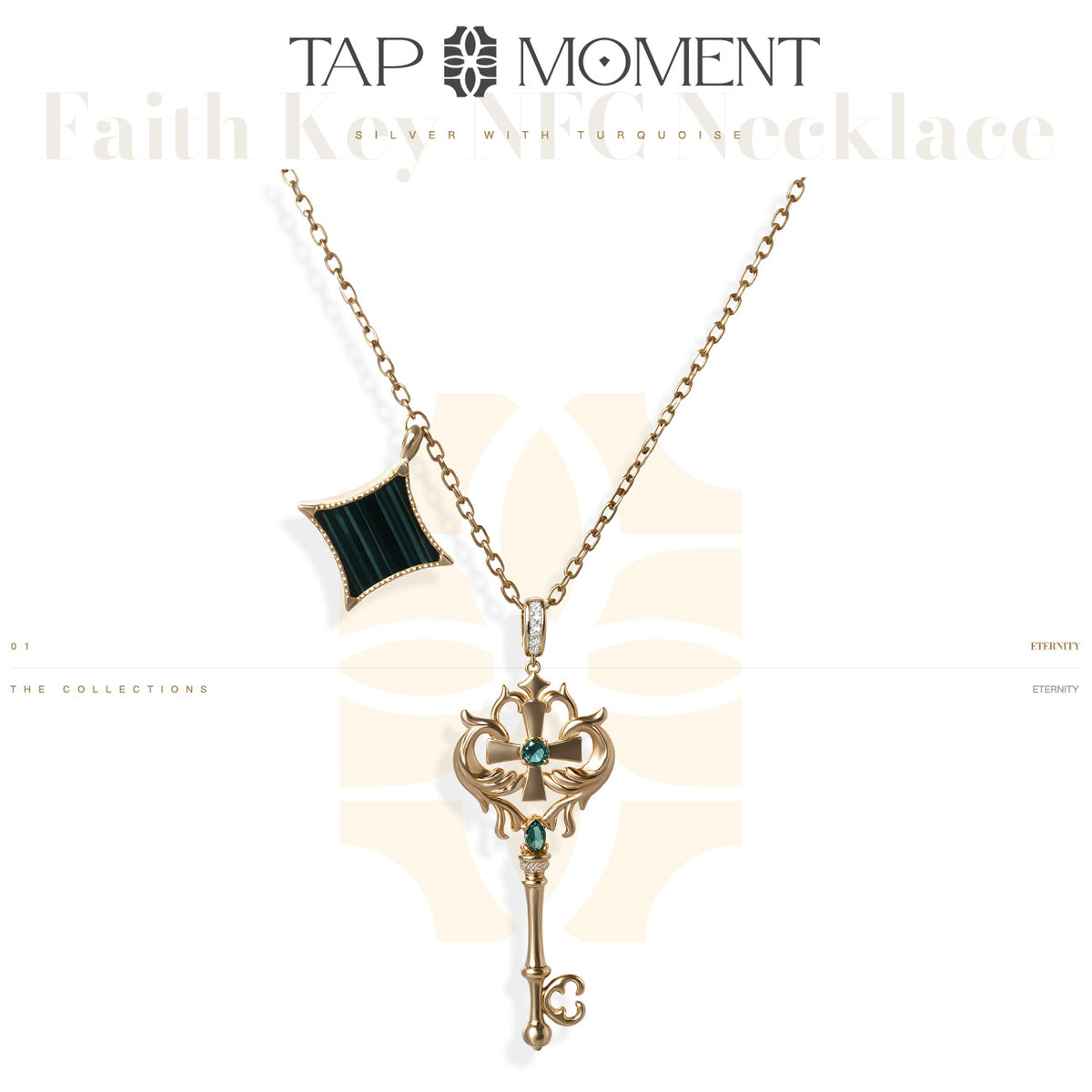 TAPMOMENT Faith Key NFC Necklace