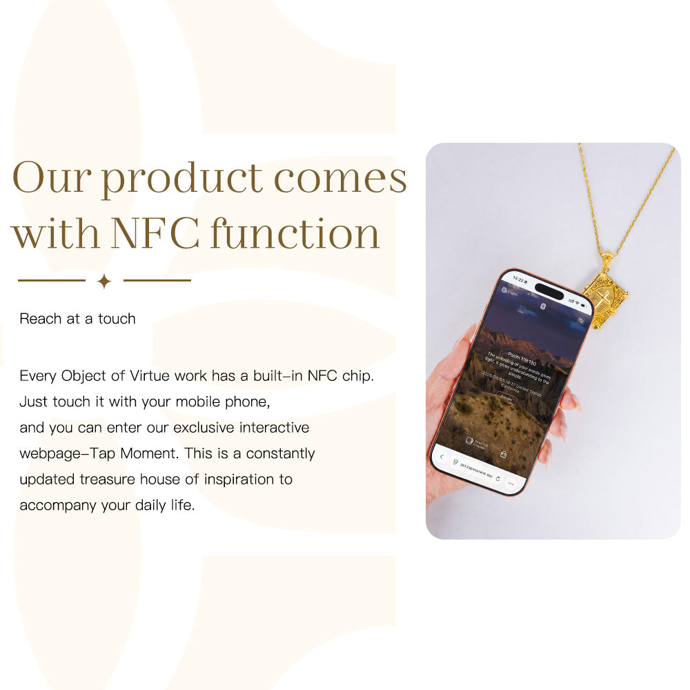 Bible Verse Necklace with NFC - Christian Bible Pendant Gift