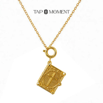 Bible Book NFC Necklace — Small Gold