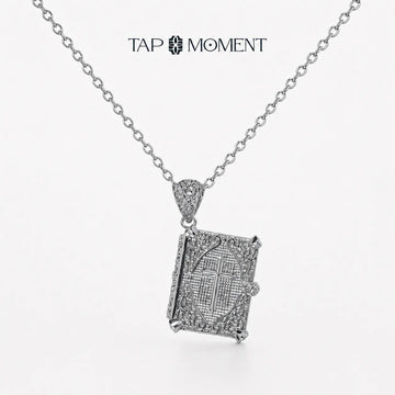 Bible Book NFC Necklace — Large Silver