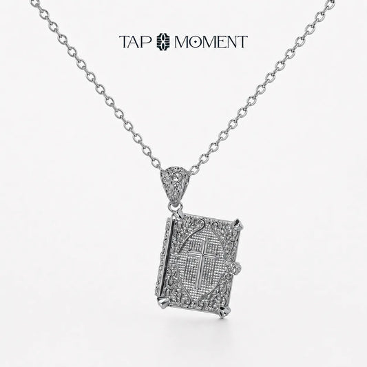 Bible Verse Necklace with NFC - Christian Bible Pendant Gift