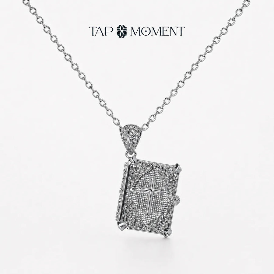 Regular Silver Bible Verse NFC necklace