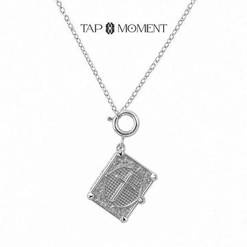 Silver Cross Necklace Bible Verse with NFC Smart Jewelry Mini