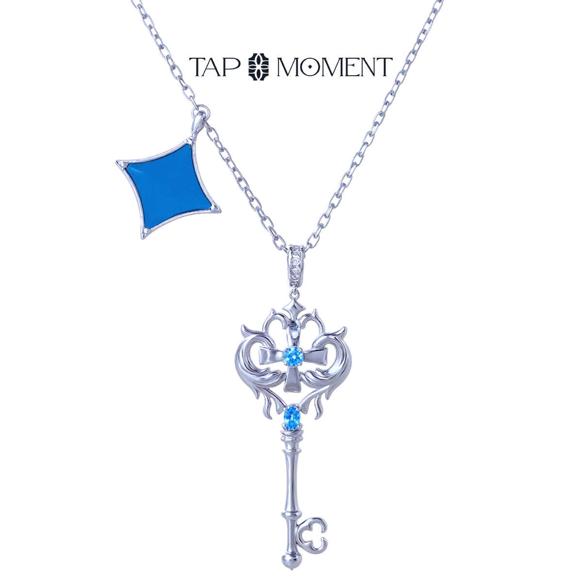 TAPMOMENT Faith Key NFC Necklace Silver Key - Turquoise