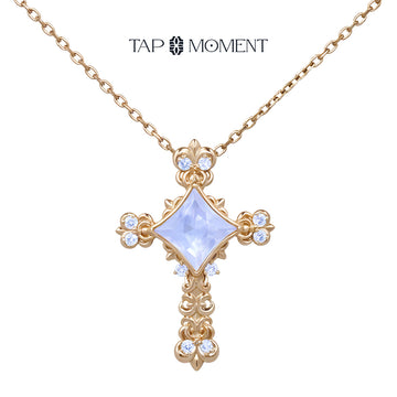 TAPMOMENT Faith cross NFC Necklace Gold Cross - Mother of Pearl