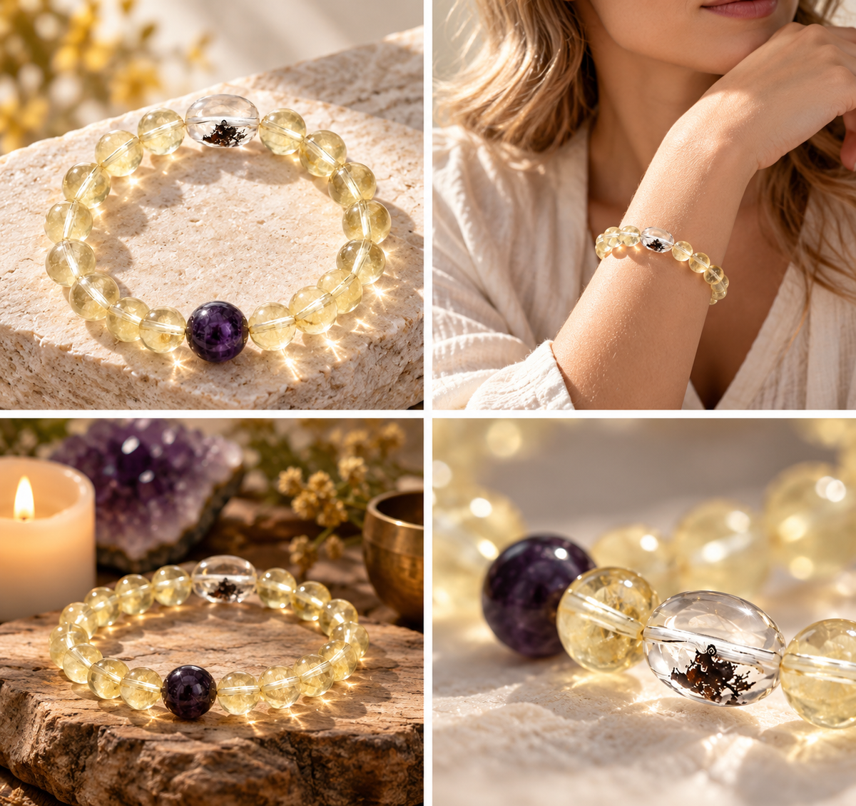 Bible Verse Bracelets with NFC Smart Jewelry Citrine