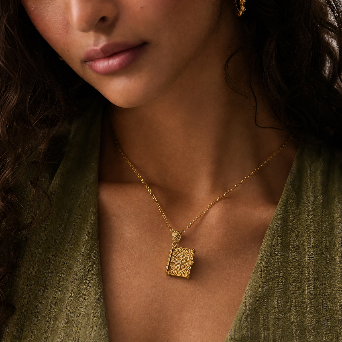 Bible Verse Necklace with NFC - Christian Bible Pendant Gift